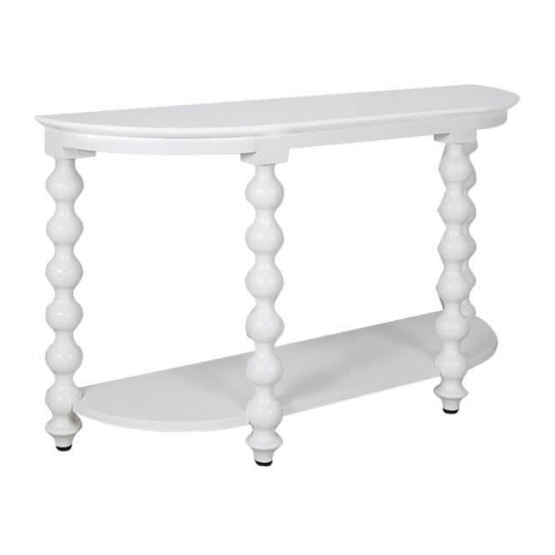 Carolyn Mindi Wood Console Table in White - Chocolate Wood