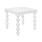 Carolyn Mindi Wood Side Table in White - Chocolate Wood