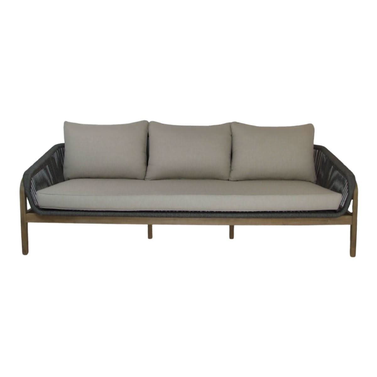 CARRERA ACACIA WOOD & ROPE 3-SEATER OUTDOORS SOFA - MyChocolateWood