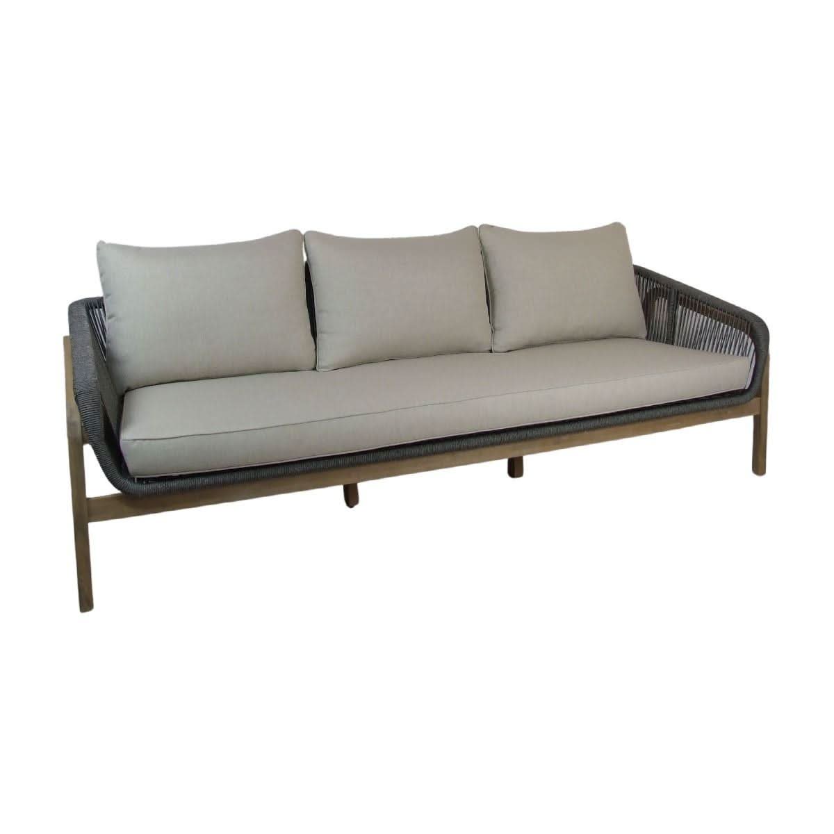 CARRERA ACACIA WOOD & ROPE 3-SEATER OUTDOORS SOFA - MyChocolateWood
