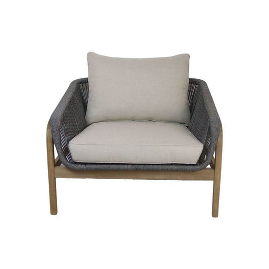 CARRERA ACACIA WOOD & ROPE SINGLE SEATER ARMCHAIR - MyChocolateWood