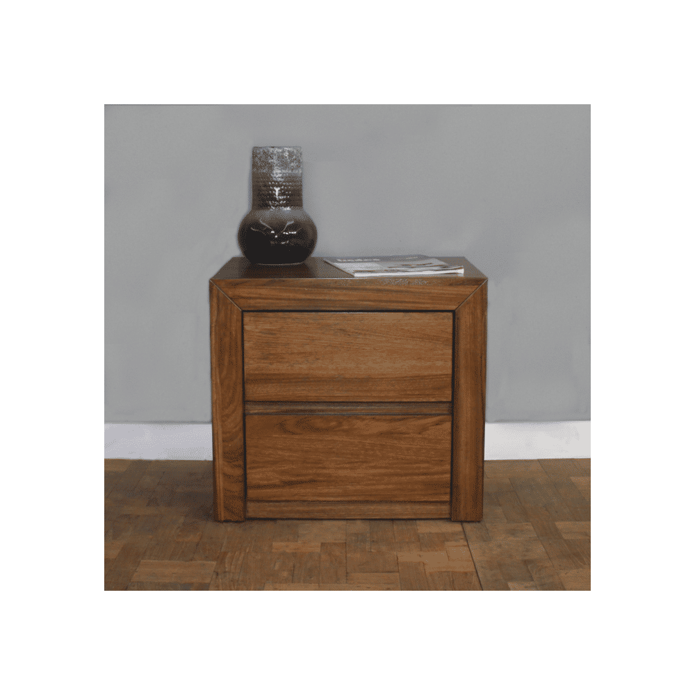 CARTAGENA 2 DRAWERS BEDSIDE TABLE - MyChocolateWood