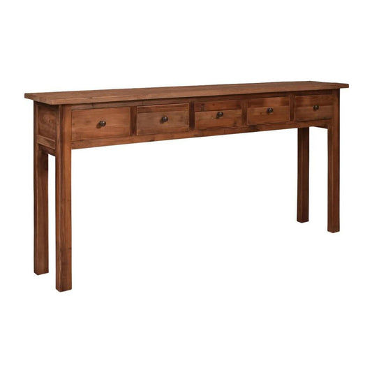 CAVAN HALL TABLE/ CONSOLE CRAFTED FROM RECLAIMED OAK WITH 5 DRAWERS - MyChocolateWood