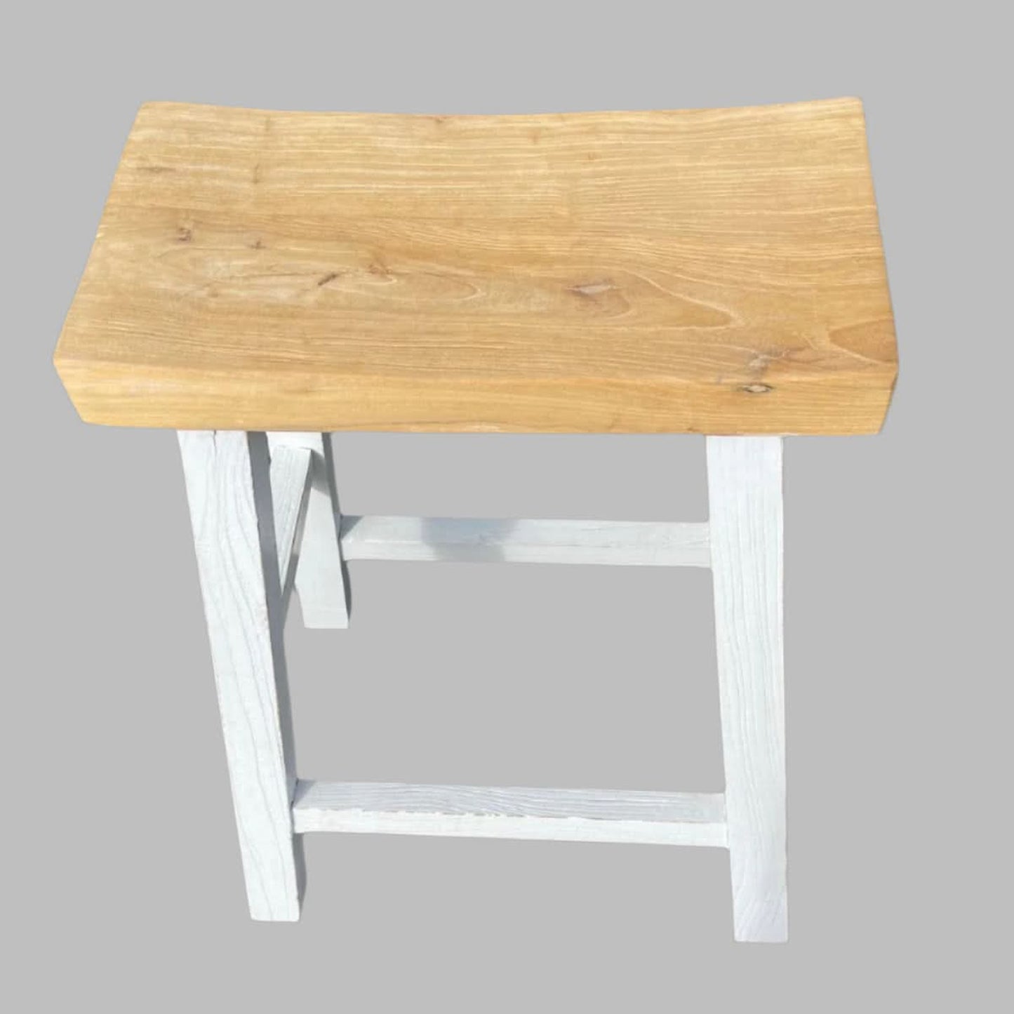 Chaga Recycled Elm Bar Stool in Two-Tone - Chocolate Wood