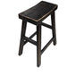 Chaga Recycled Elm Bar Stool in Distressed Black - Chocolate Wood