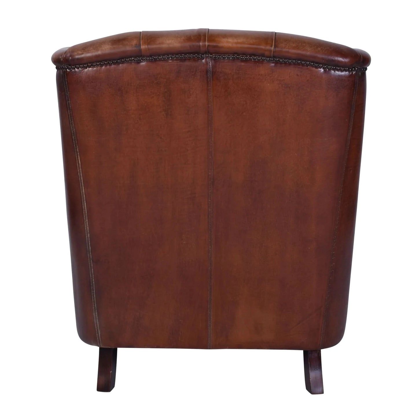 CHAMBERLAIN TOP GRAIN LEATHER ARMCHAIR/LOUNGE CHAIR IN CARAMEL - MyChocolateWood