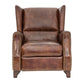 CHAMPIONS AGED LEATHER ARMCHAIR RECLINER IN ORIGINAL AGED LEATHER - MyChocolateWood