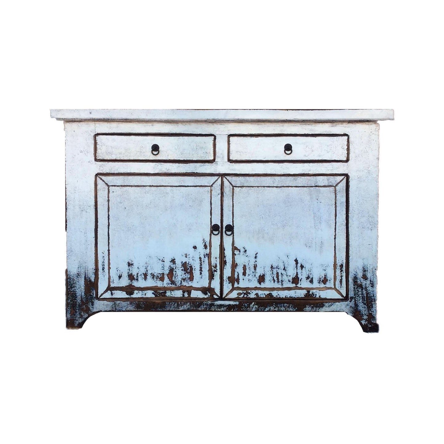 CHANGZHI H1 CHINESE ANTIQUE RECYCLED PINE TIMBER BUFFET/SIDEBOARD 2 DOORS 2 DRAWERS BLUE