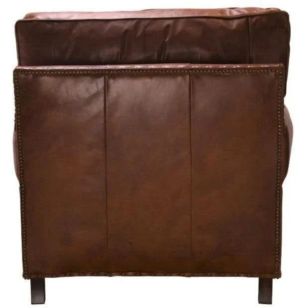 CHARLESTON AGED LEATHER ARMCHAIR IN ORIGINAL AGED LEATHER - MyChocolateWood