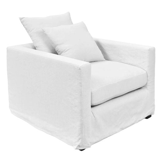 CHATEAU SLIPCOVER HAMPTONS STYLE ARMCHAIR IN CLOUD - MyChocolateWood