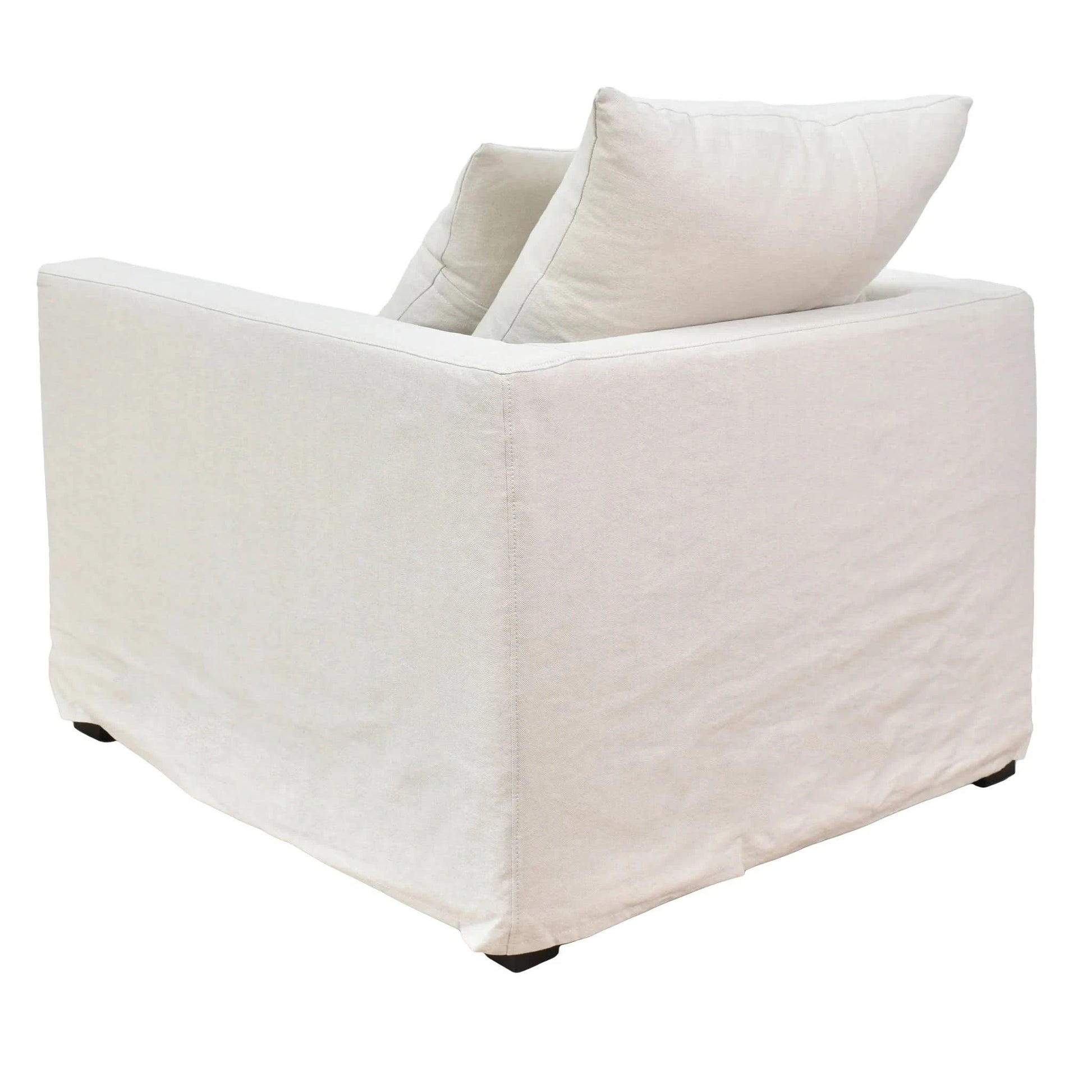 CHATEAU SLIPCOVER HAMPTONS STYLE ARMCHAIR IN SALT & PEPPER - MyChocolateWood