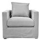 Chateau Slipcover Hamptons Style Armchair in Slate Grey - Chocolate Wood