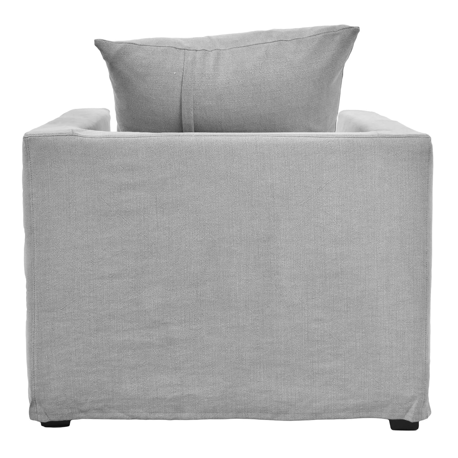 CHATEAU SLIPCOVER HAMPTONS STYLE ARMCHAIR IN SLATE GREY - MyChocolateWood