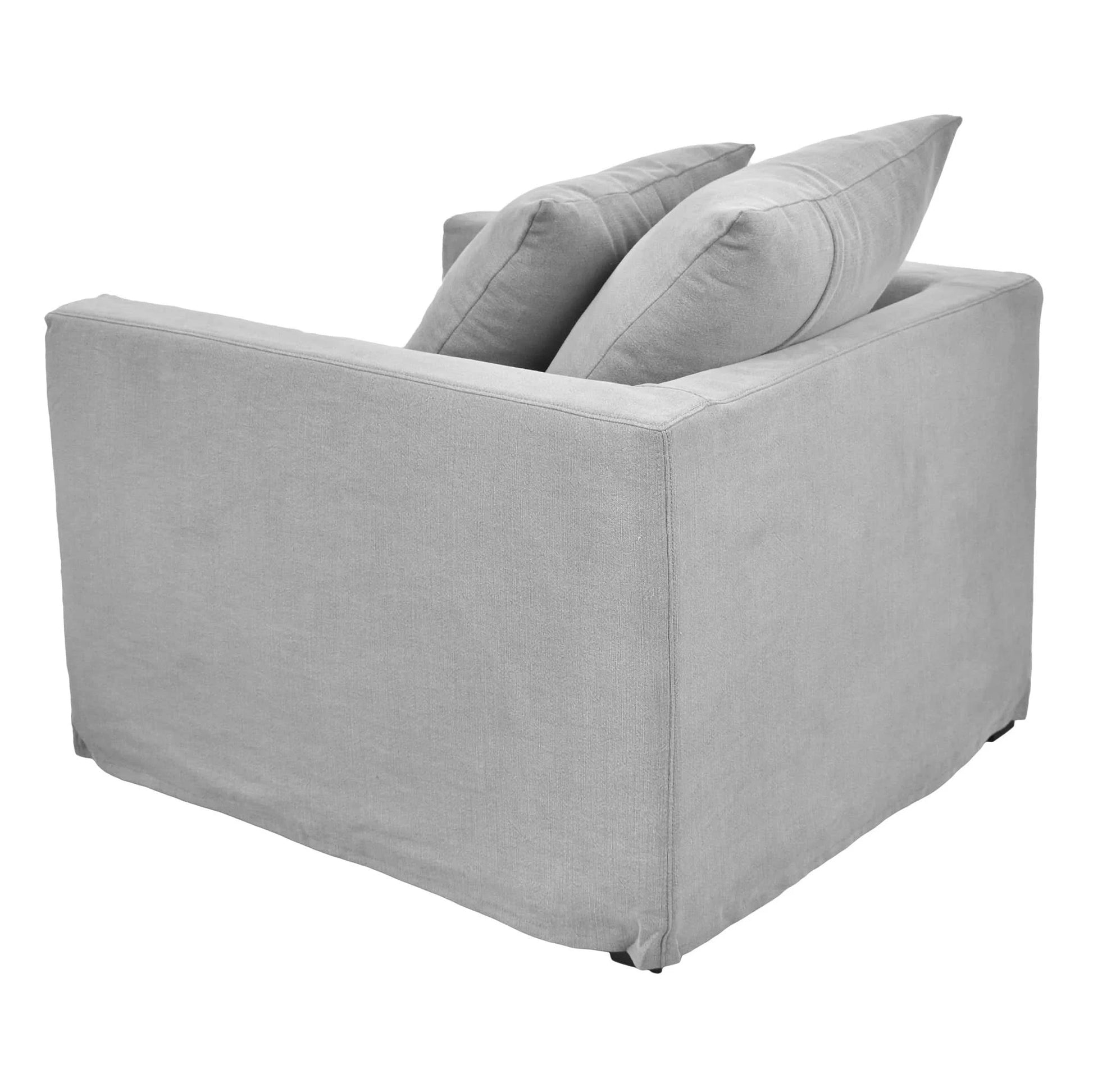 CHATEAU SLIPCOVER HAMPTONS STYLE ARMCHAIR IN SLATE GREY - MyChocolateWood