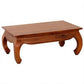 Chenglei Solid Mahogany Opium Style Leg Coffee Table in Light Pecan - Chocolate Wood
