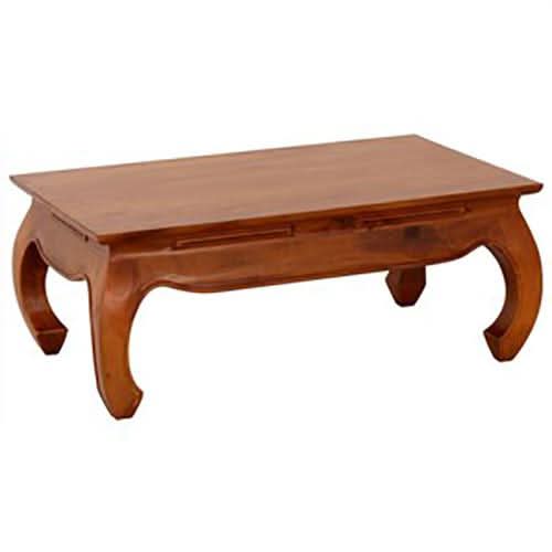 Chenglei Solid Mahogany Opium Style Leg Coffee Table in Light Pecan - Chocolate Wood