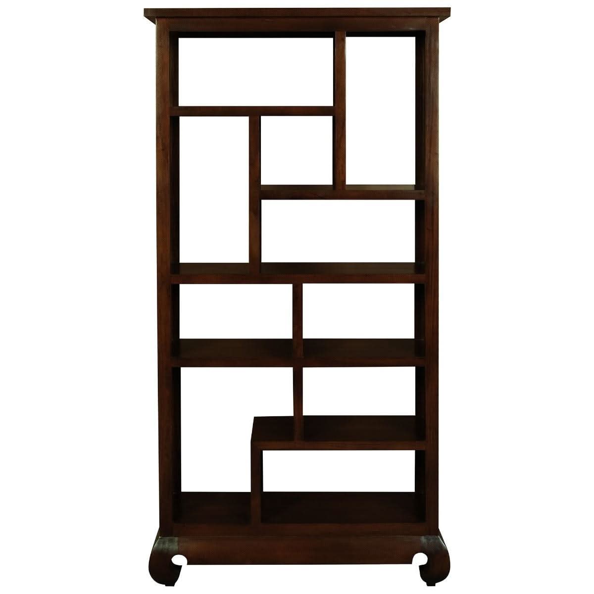 Chenglei Solid Mahogany Opium Style Leg Display Unit / Room Divider in Mahogany - Chocolate Wood