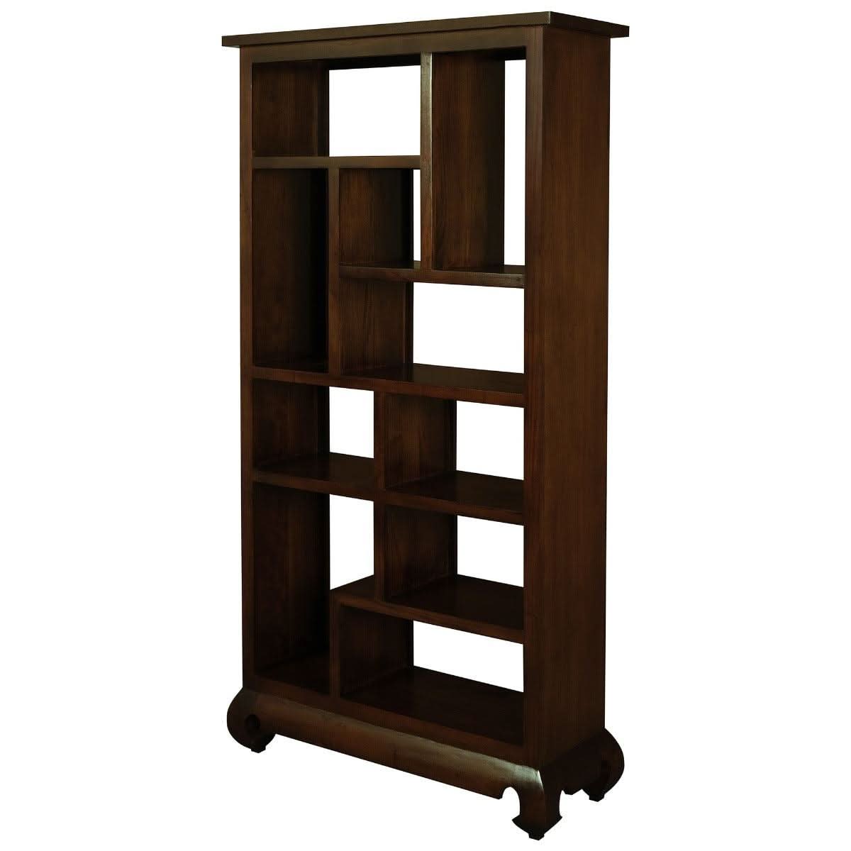 Chenglei Solid Mahogany Opium Style Leg Display Unit / Room Divider in Mahogany - Chocolate Wood