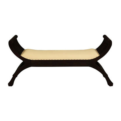 CHENGLEI OPIUM STYLE LEG 2-SEATER CUSHIONED BENCH IN CHOCOLATE