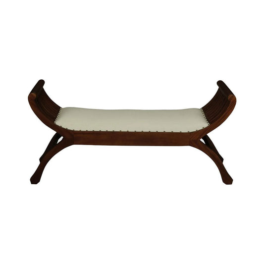 CHENGLEI OPIUM STYLE LEG 2-SEATER CUSHIONED BENCH IN MAHOGANY - MyChocolateWood