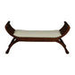 Chenglei Solid Mahogany Opium Style Leg 2-Seater Cushioned Bench in Mahogany - Chocolate Wood