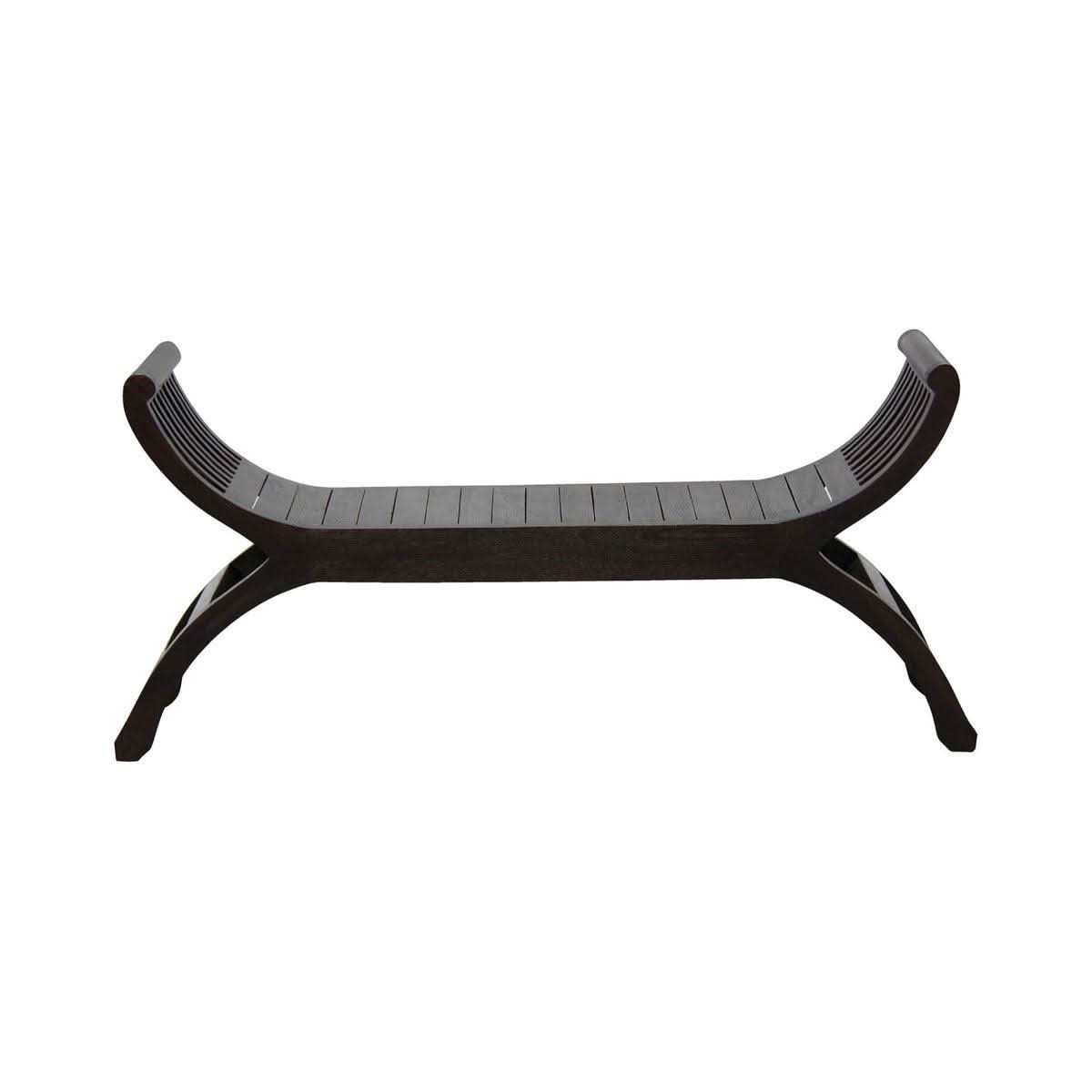 CHENGLEI OPIUM STYLE LEG FULL TIMBER 2-SEATER BENCH IN CHOCOLATE - MyChocolateWood