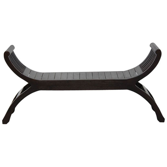 CHENGLEI OPIUM STYLE LEG FULL TIMBER 2-SEATER BENCH IN CHOCOLATE
