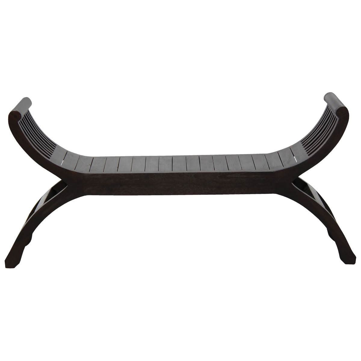 CHENGLEI OPIUM STYLE LEG FULL TIMBER 2-SEATER BENCH IN CHOCOLATE - MyChocolateWood