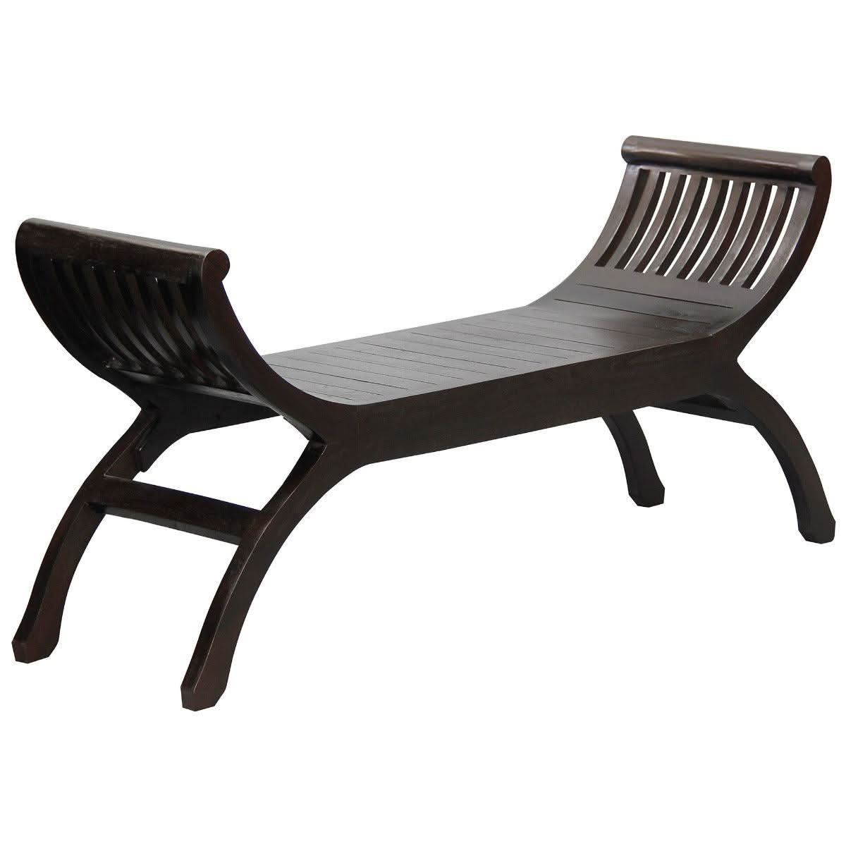 CHENGLEI OPIUM STYLE LEG FULL TIMBER 2-SEATER BENCH IN CHOCOLATE - MyChocolateWood