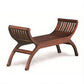 Chenglei Solid Mahogany Opium Style Leg Full Timber 2-Seater Bench in Light Pecan - Chocolate Wood