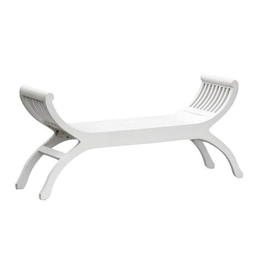 CHENGLEI OPIUM STYLE LEG FULL TIMBER 2-SEATER BENCH IN WHITE - MyChocolateWood