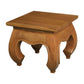 Chenglei Solid Mahogany Opium Style Leg Lamp / Side Table in Light Pecan - Chocolate Wood