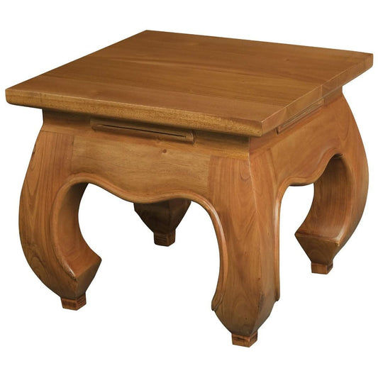 CHENGLEI OPIUM STYLE LEG LAMP SIDE TABLE IN LIGHT PECAN - MyChocolateWood