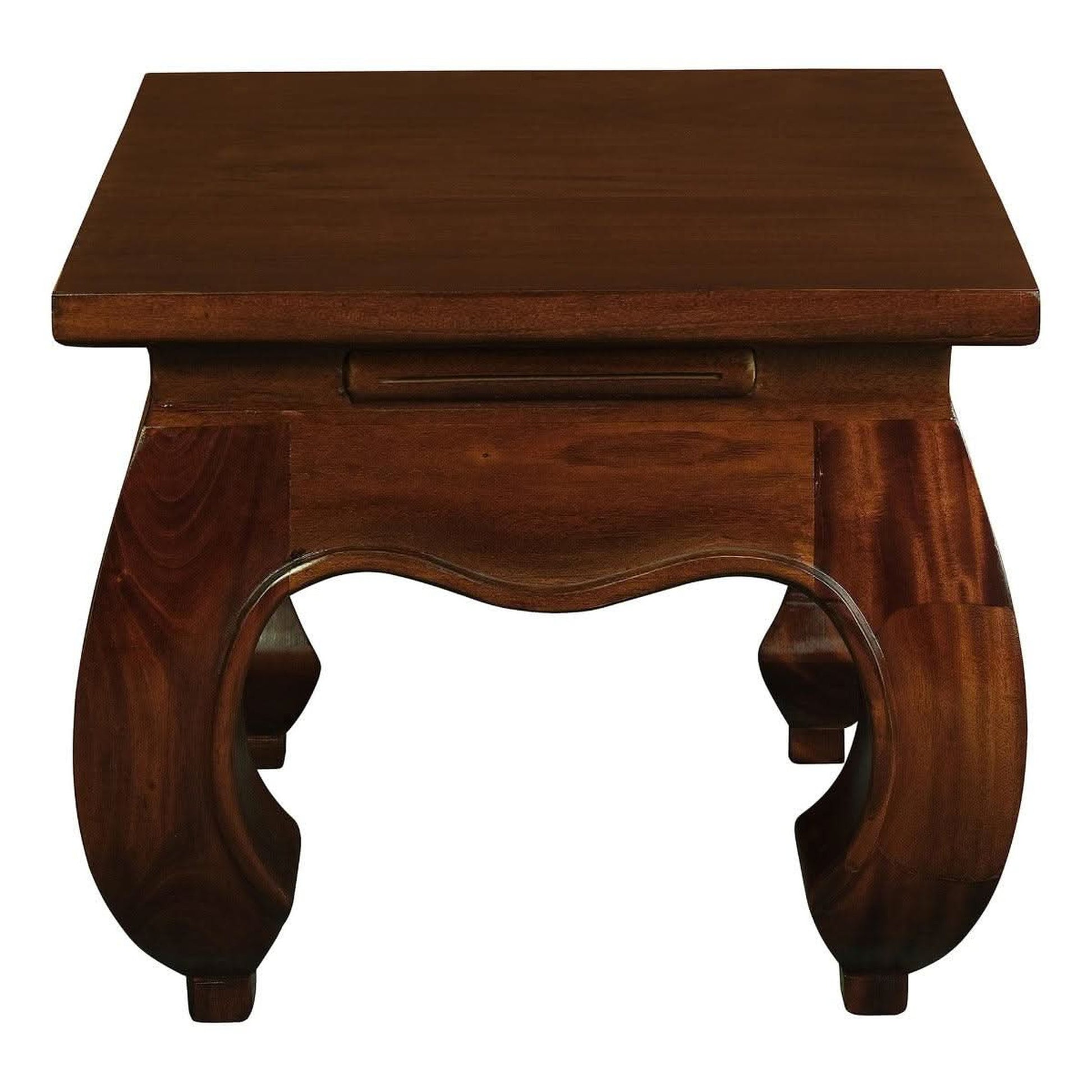 Chenglei Solid Mahogany Opium Style Leg Lamp / Side Table in Mahogany - Chocolate Wood