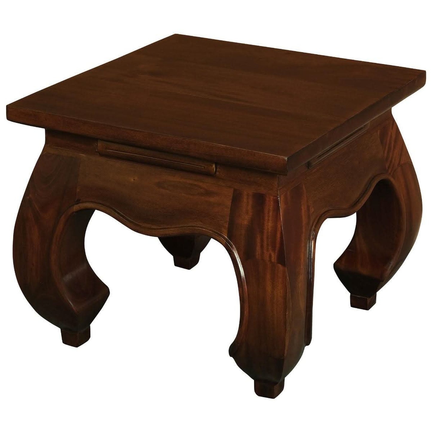 Chenglei Solid Mahogany Opium Style Leg Lamp / Side Table in Mahogany - Chocolate Wood