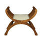 Chenglei Solid Mahogany Opium Style Leg Single Seater Cushioned Bench in Light Pecan - Chocolate Wood