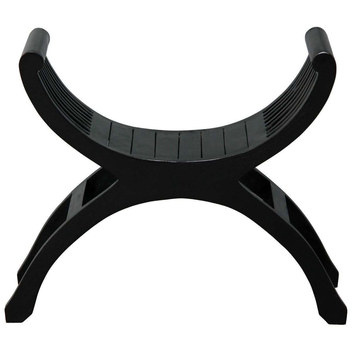 Chenglei Solid Mahogany Opium Style Leg Single Seater Full Timber Bench in Black - Chocolate Wood