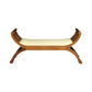 CHENGLEI SOLID MAHOGANY OPIUM STYLE LEG 2-SEATER CUSHIONED BENCH IN LIGHT PECAN - MyChocolateWood