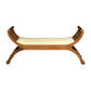Chenglei Solid Mahogany Opium Style Leg 2-Seater Cushioned Bench in Light Pecan - Chocolate Wood