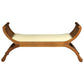 CHENGLEI SOLID MAHOGANY OPIUM STYLE LEG 2-SEATER CUSHIONED BENCH IN LIGHT PECAN - MyChocolateWood