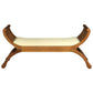 Chenglei Solid Mahogany Opium Style Leg 2-Seater Cushioned Bench in Light Pecan - Chocolate Wood