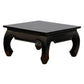 Chenglei Solid Mahogany Opium Style Leg Square Coffee Table in Chocolate, 70cm - Chocolate Wood