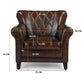 CHESTER STUDDED LEATHER ARMCHAIR - MyChocolateWood