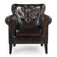 CHESTERFIELD CHOCOLATE LEATHER ARMCHAIR/WINGBACK CHAIR WITH STUDS - MyChocolateWood