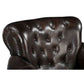 CHESTERFIELD CHOCOLATE LEATHER ARMCHAIR/WINGBACK CHAIR WITH STUDS - MyChocolateWood