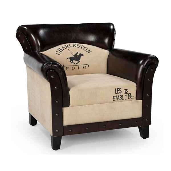 CHESTERFIELD STYLE CHARLESTON POLO ARMCHAIR REAL LEATHER LIVING ROOM CHAIR - MyChocolateWood