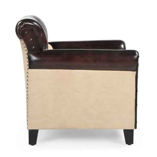 CHESTERFIELD STYLE CHARLESTON POLO ARMCHAIR REAL LEATHER LIVING ROOM CHAIR - MyChocolateWood