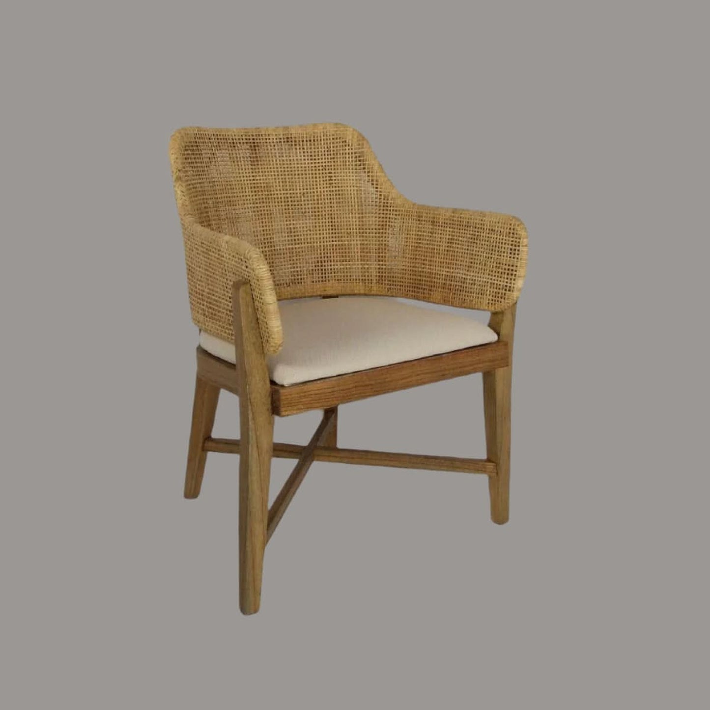 CLERMONTSOLID MINDI WOOD HAMPTONS STYLE DINING CHAIR NATURAL
