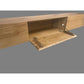CLAUDE FEATURED TASSIE OAK TV/ENTERTAINMENT UNIT 2 DRAWERS & CENTER DROP DOWN - FLOOR STOCK CLEARANCE - MyChocolateWood