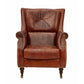 CLEOPATRA AGED LEATHER ARM CHAIR - MyChocolateWood